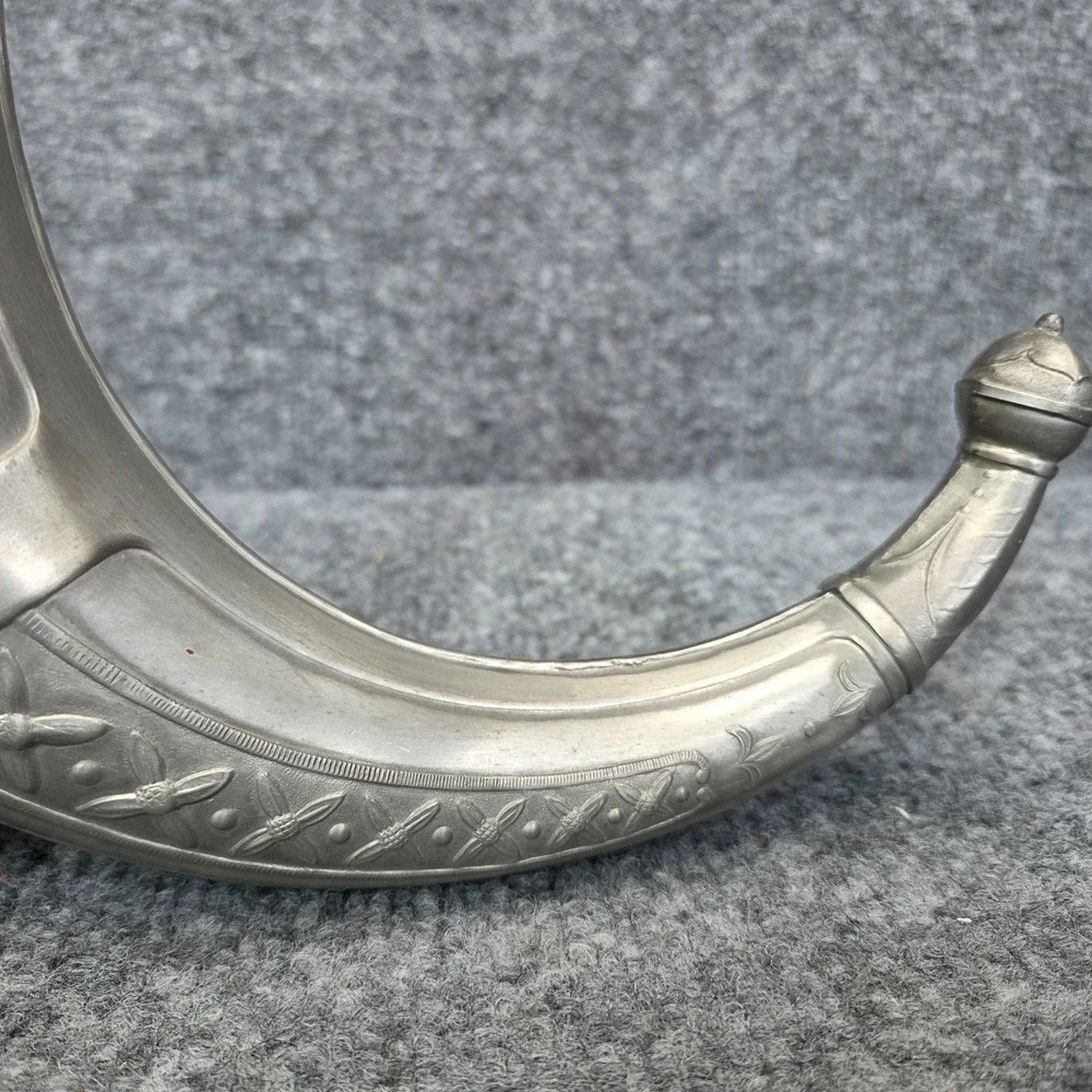 Vintage Aksel Holmsen Pewter Viking Drinking Horn with Lid Made in Norway 1930's